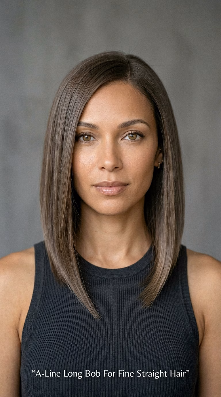 A Line Long Bob For Fine Straight Hair