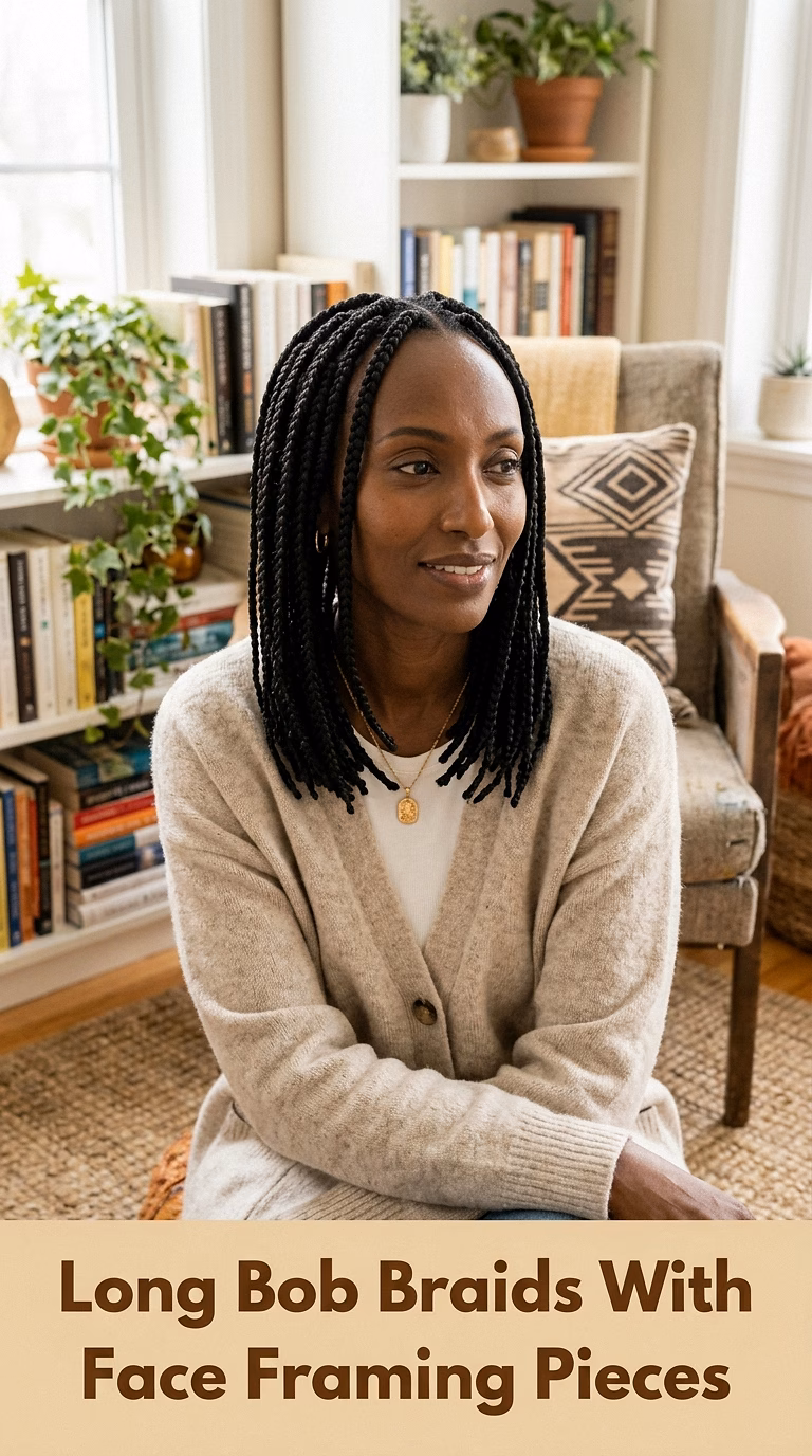 Long Bob Braids With Face Framing Pieces