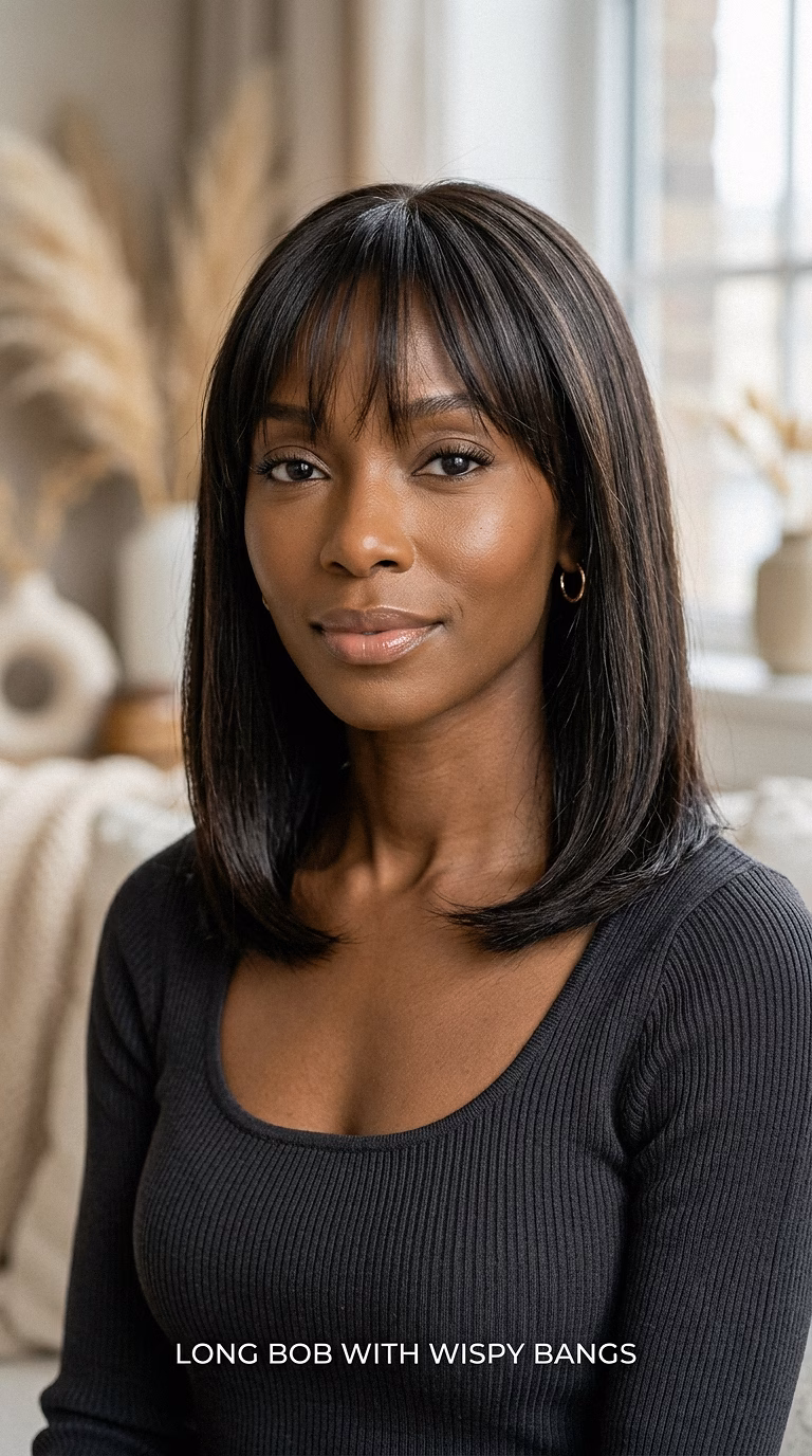 Long Bob With Wispy Bangs