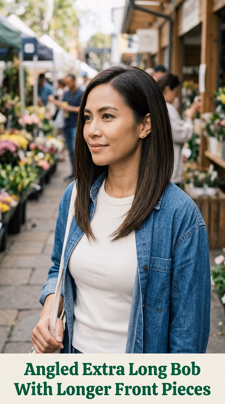 Angled Extra Long Bob With Longer Front Pieces