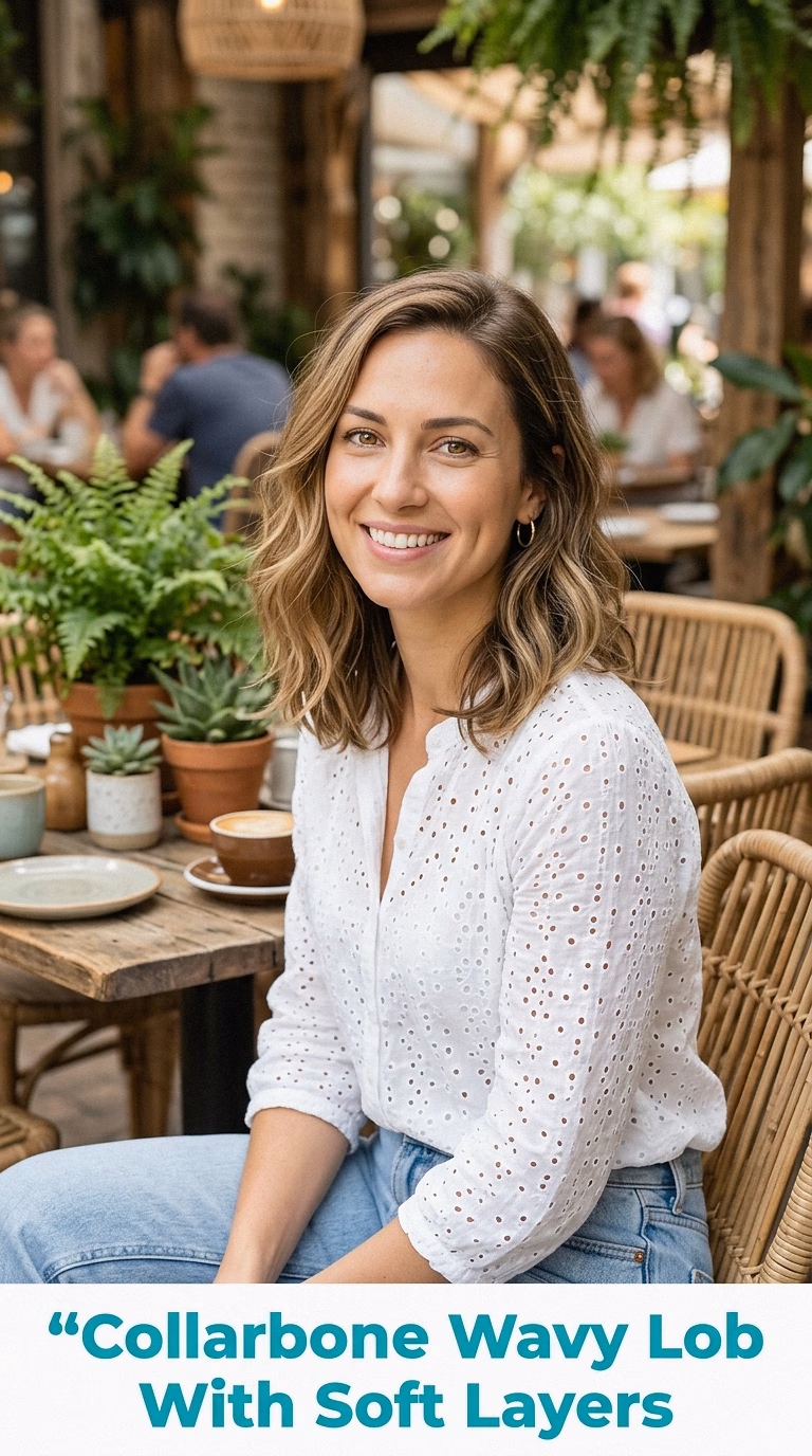 Collarbone Wavy Lob With Soft Layers