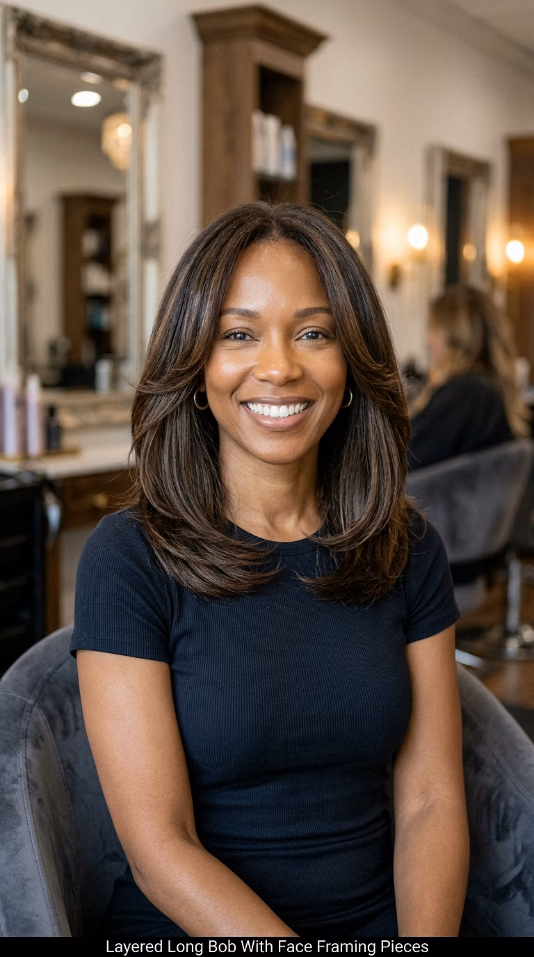 Layered Long Bob With Face Framing Pieces