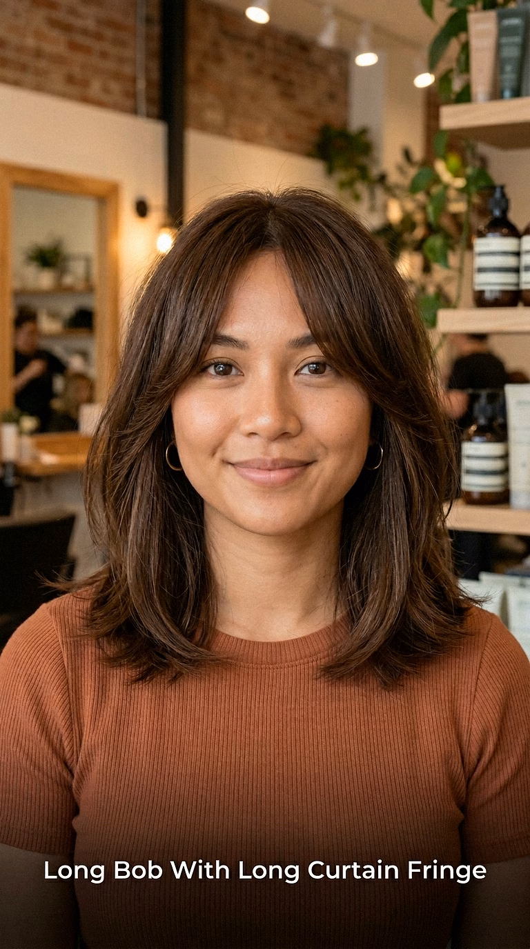 Long Bob With Long Curtain Fringe