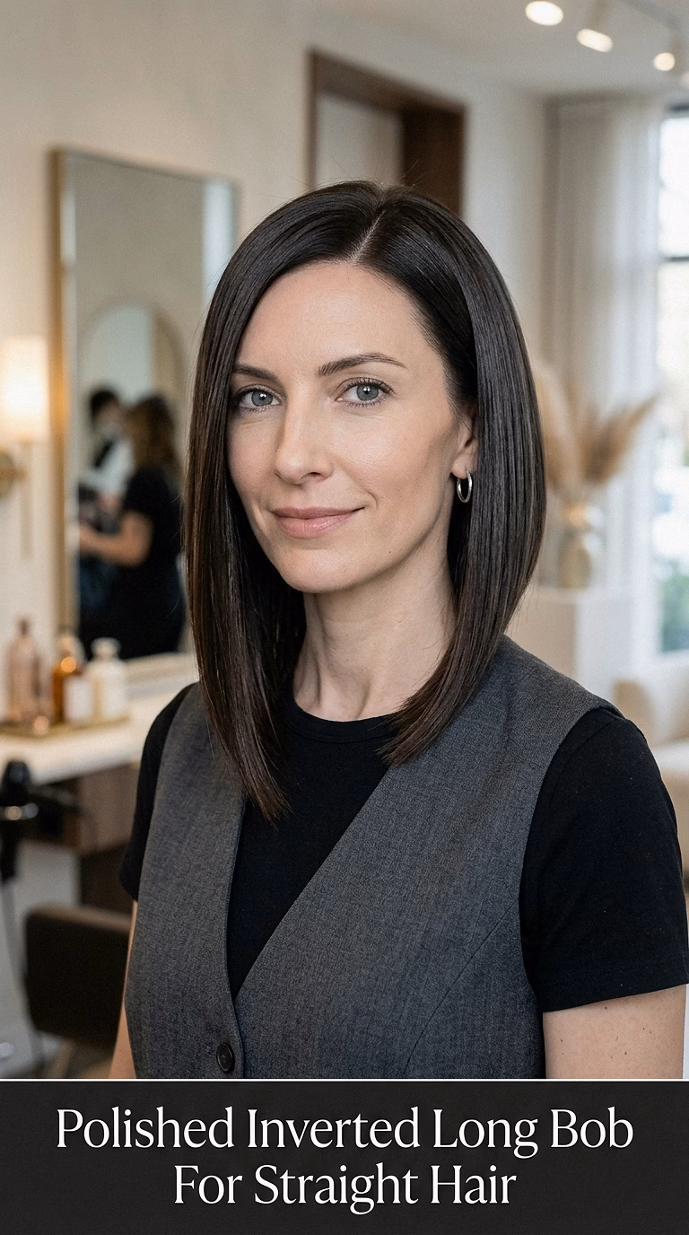 Polished Inverted Long Bob For Straight Hair
