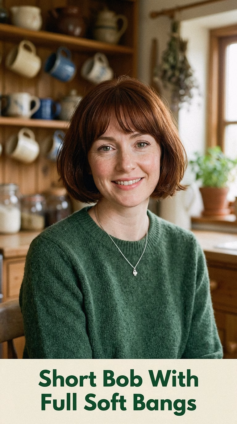 Short Bob With Full Soft Bangs