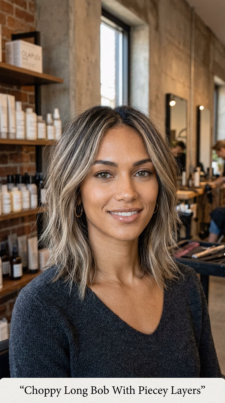 Choppy Long Bob With Piecey Layers