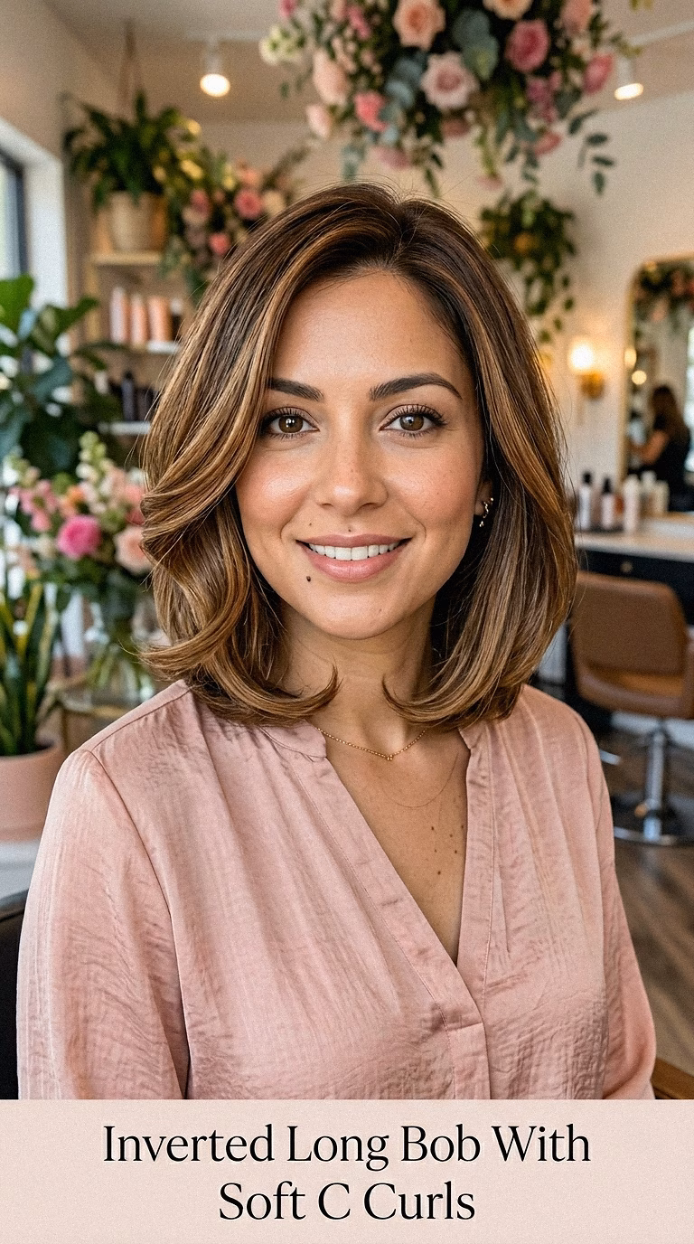 Inverted Long Bob With Soft C Curls