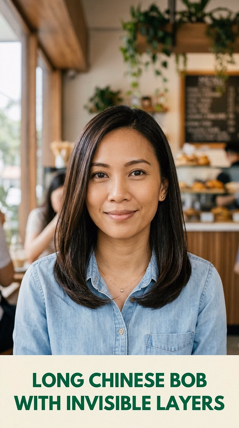 Long Chinese Bob With Invisible Layers