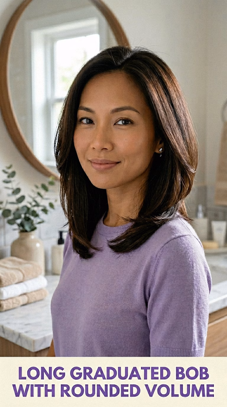 Long Graduated Bob With Rounded Volume