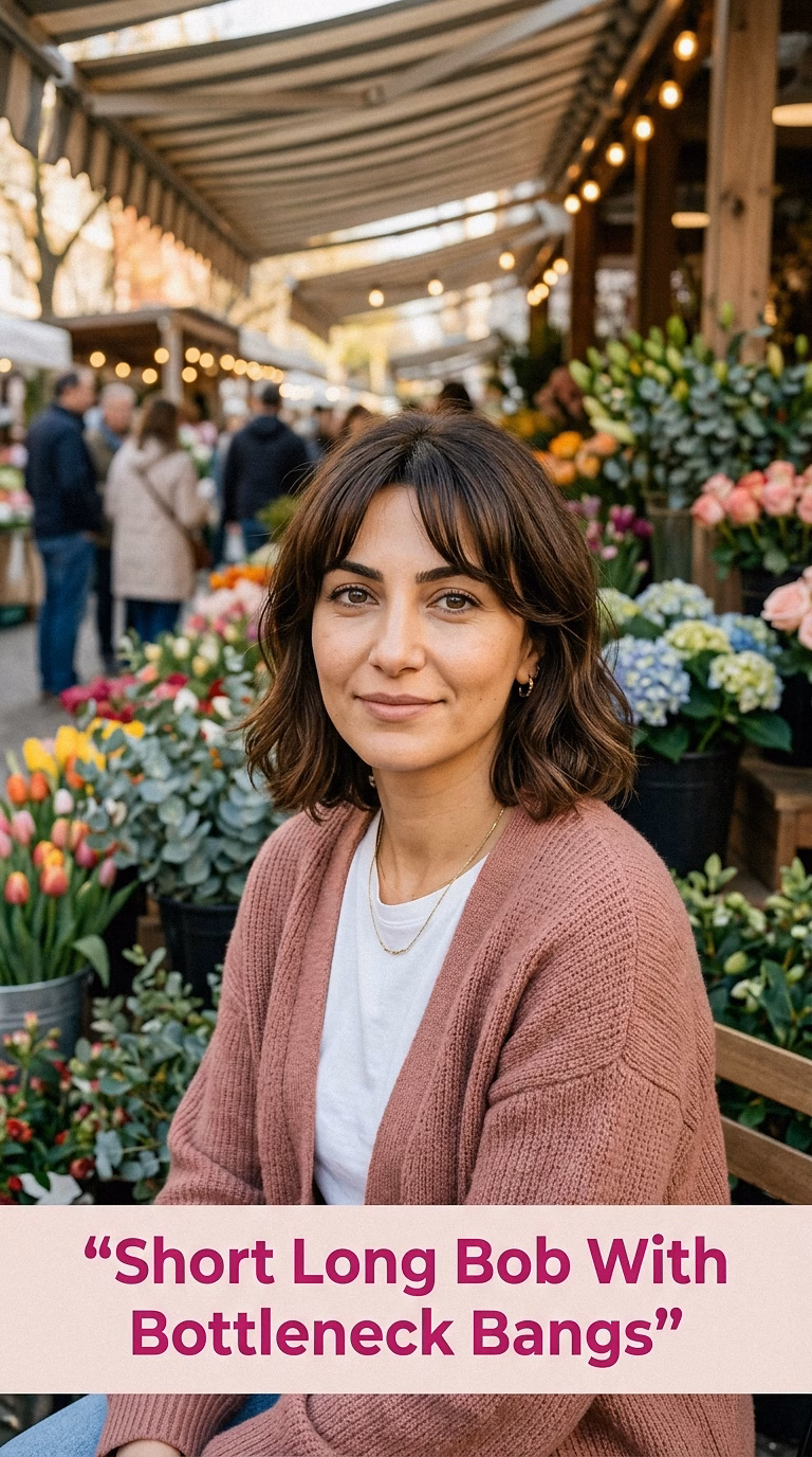 Short Long Bob With Bottleneck Bangs