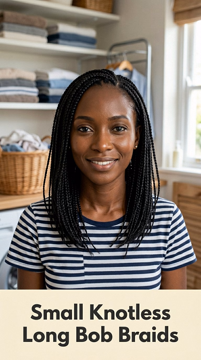Small Knotless Long Bob Braids