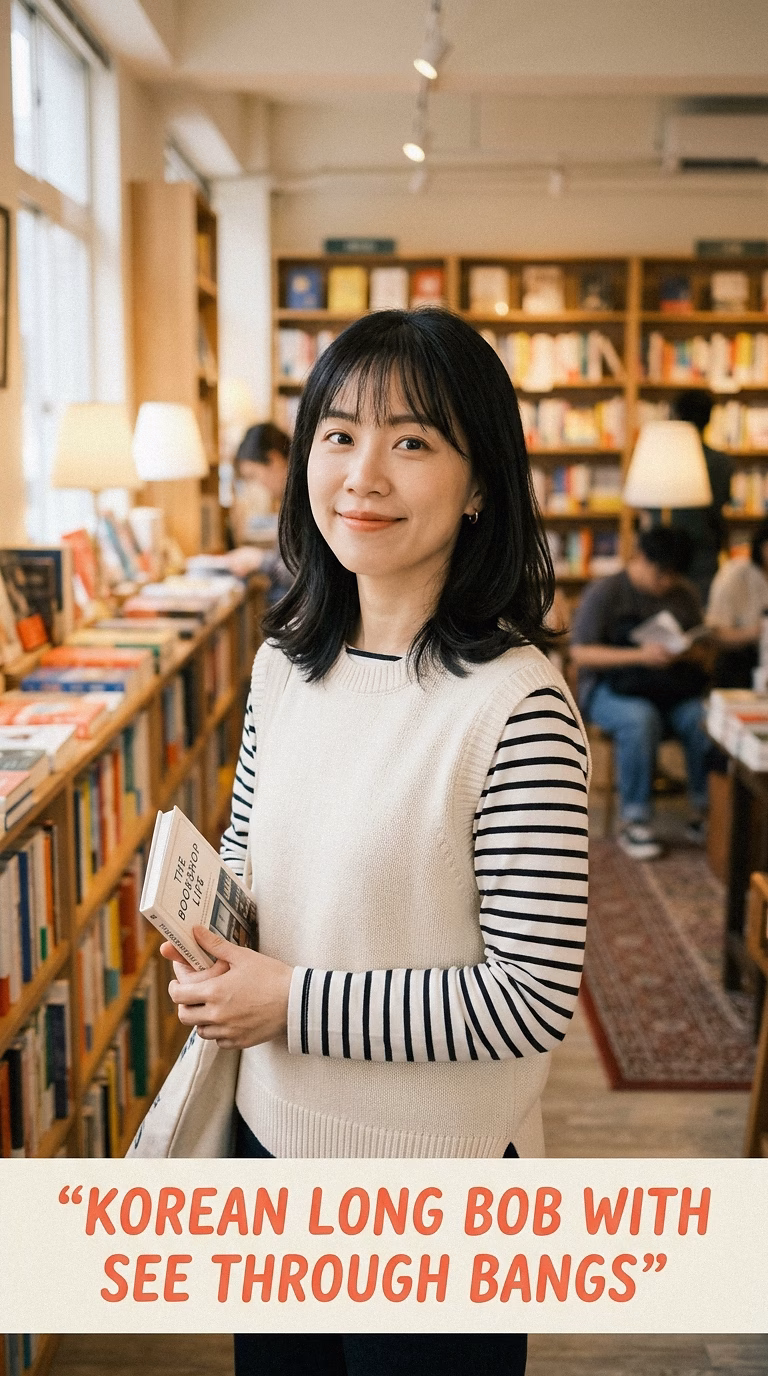 Korean Long Bob With See Through Bangs