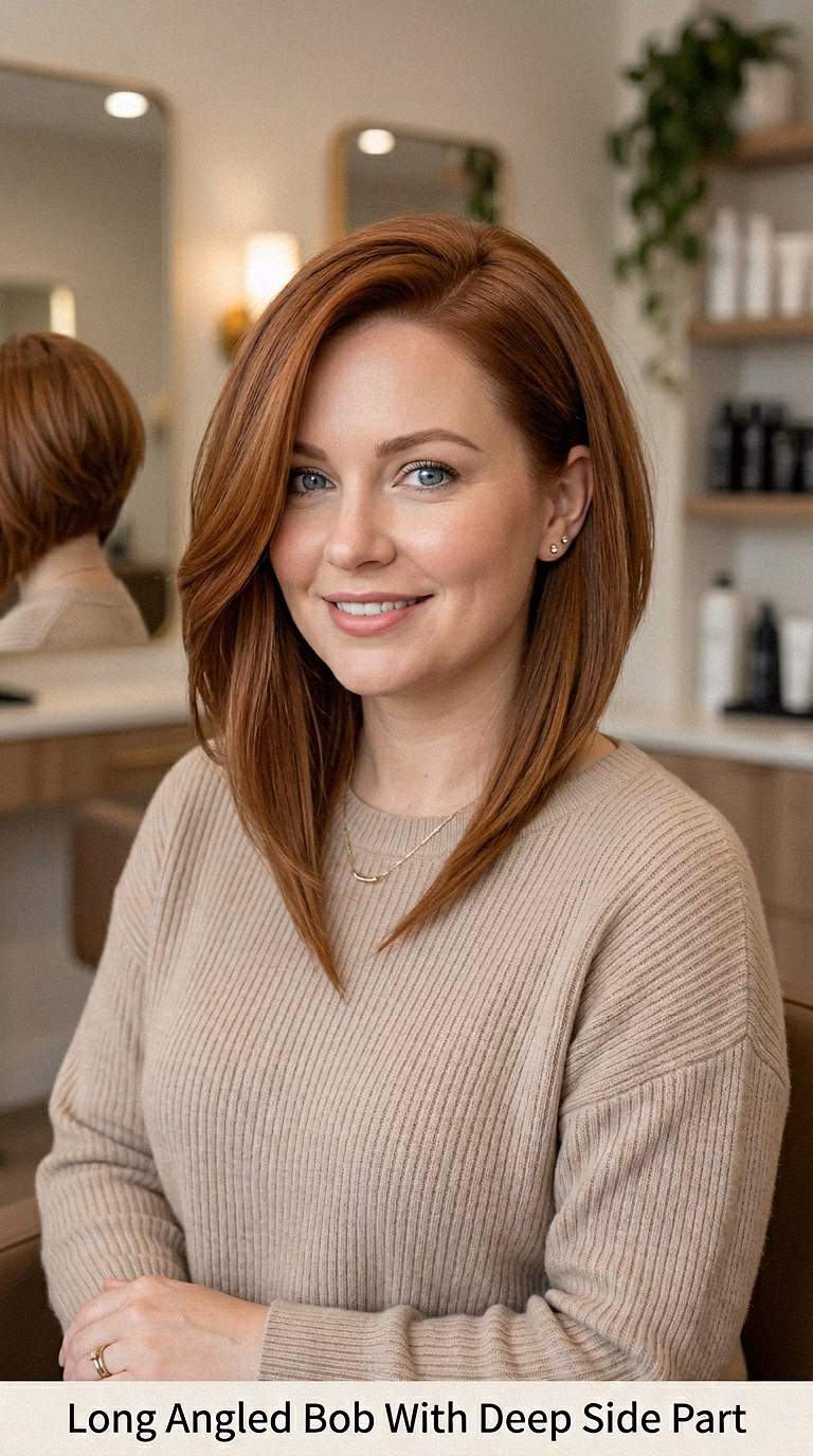 Long Angled Bob With Deep Side Part