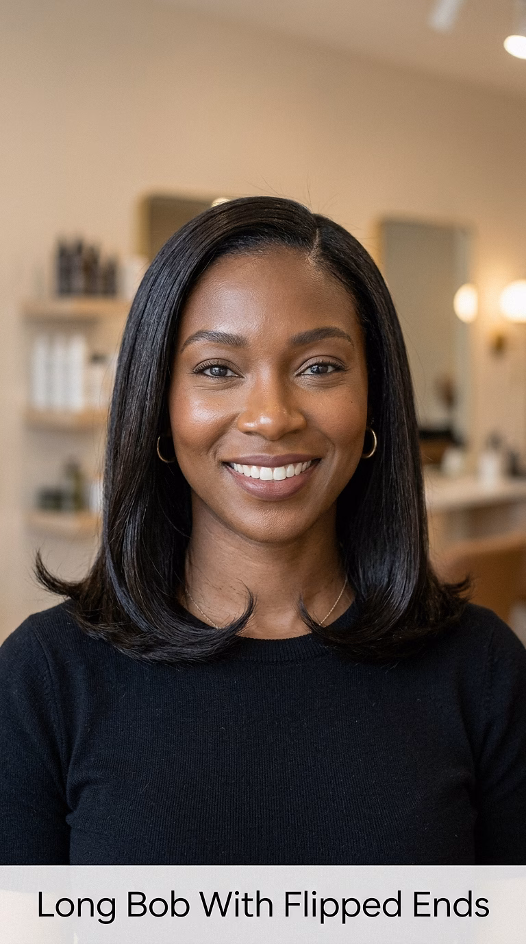 Long Bob With Flipped Ends