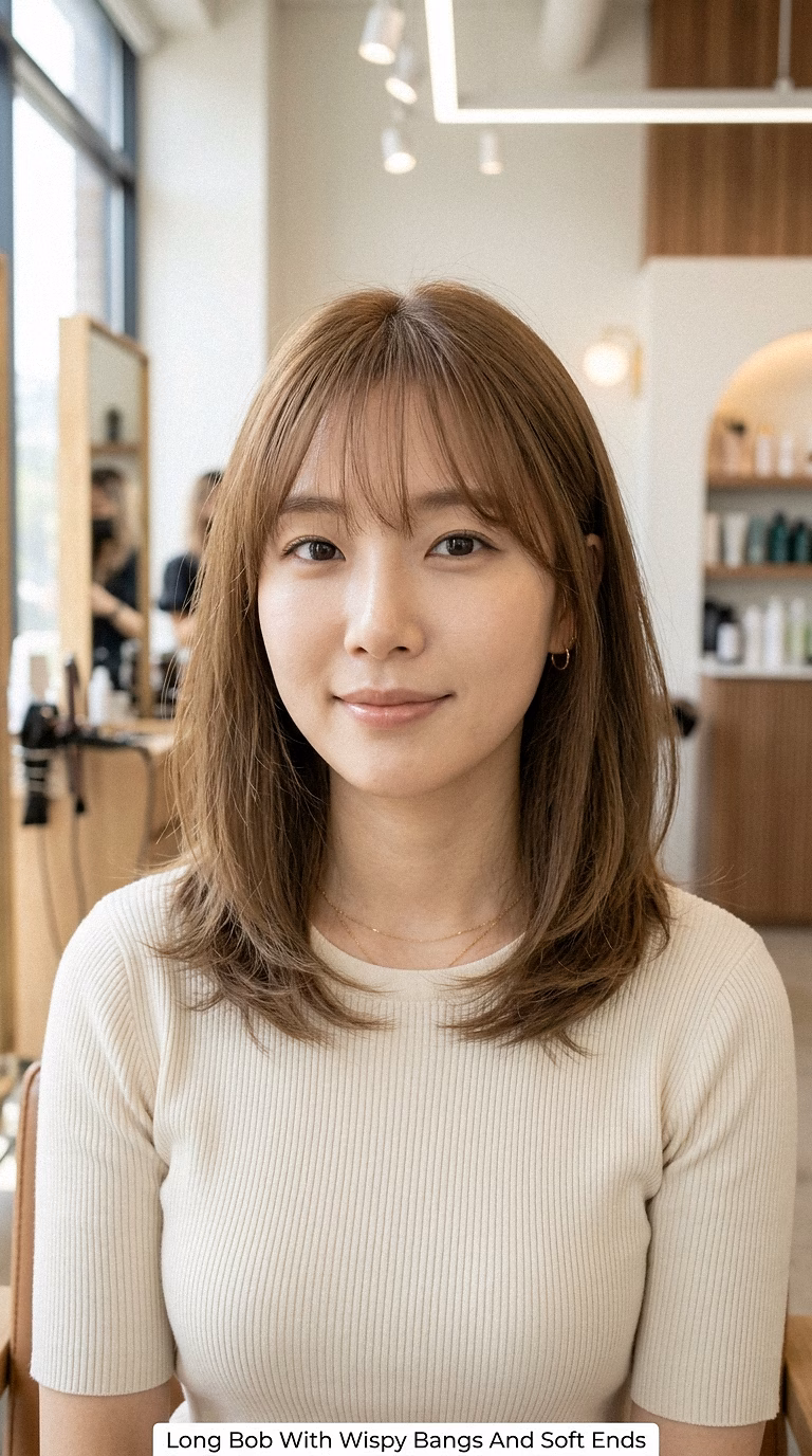 Long Bob With Wispy Bangs And Soft Ends