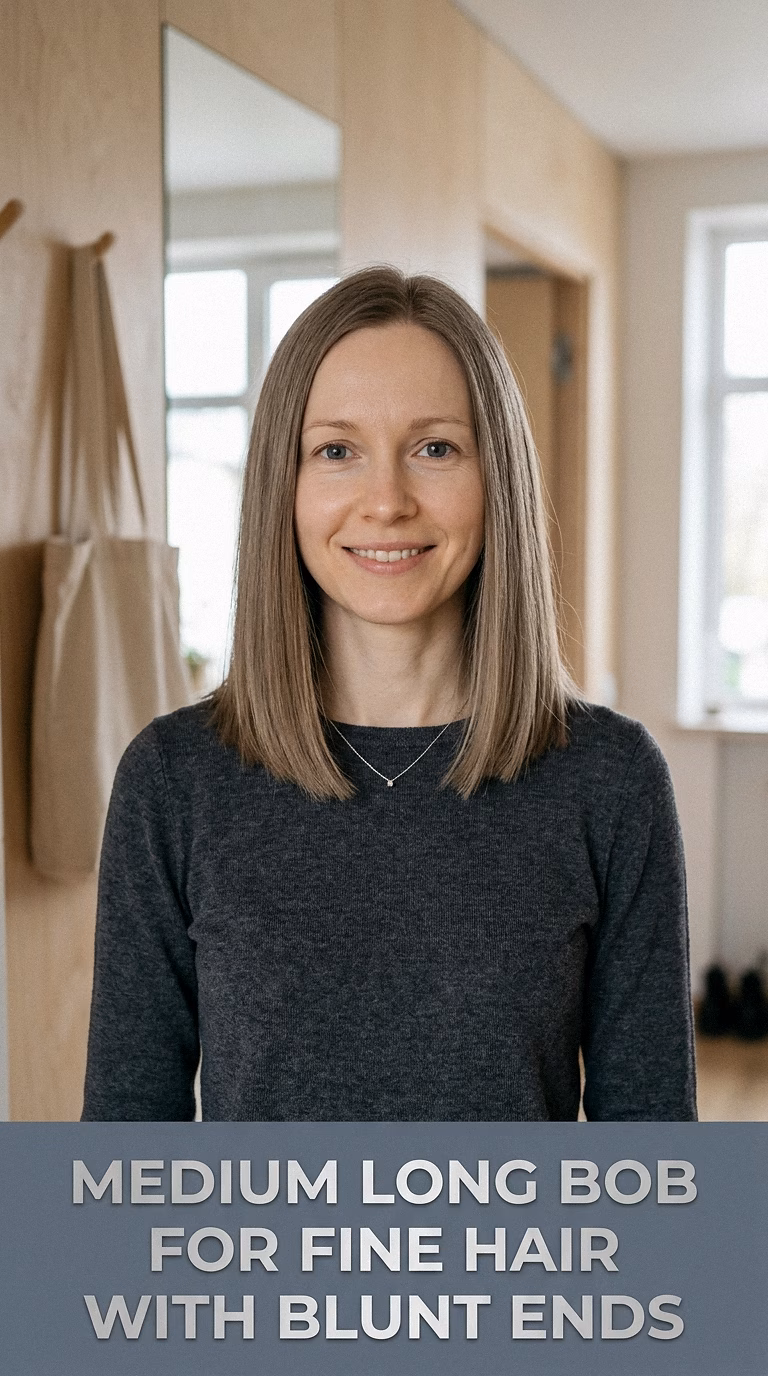 Medium Long Bob For Fine Hair With Blunt Ends