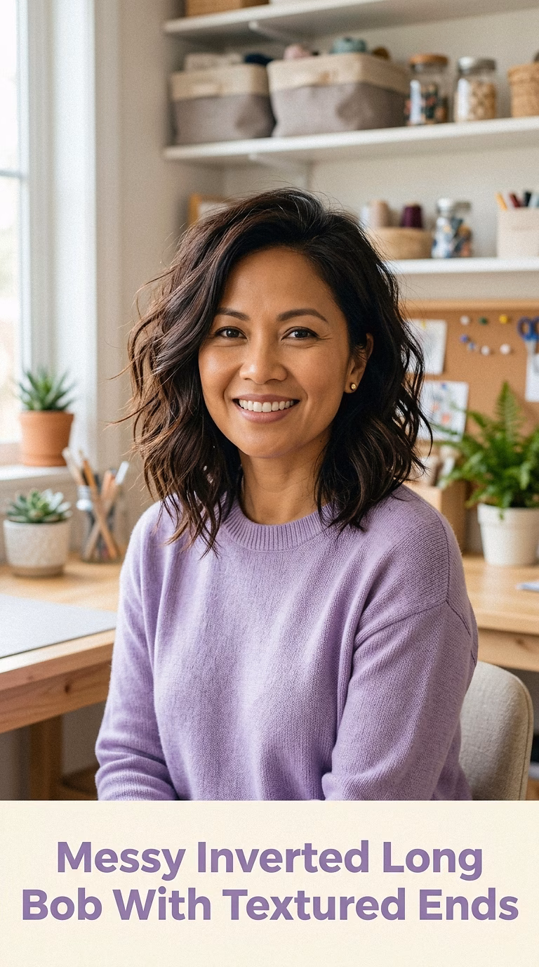 Messy Inverted Long Bob With Textured Ends