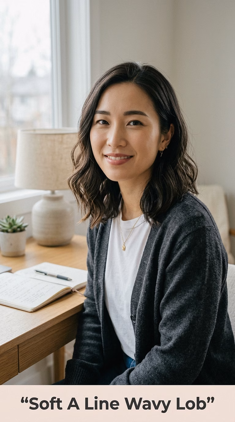 Soft A Line Wavy Lob