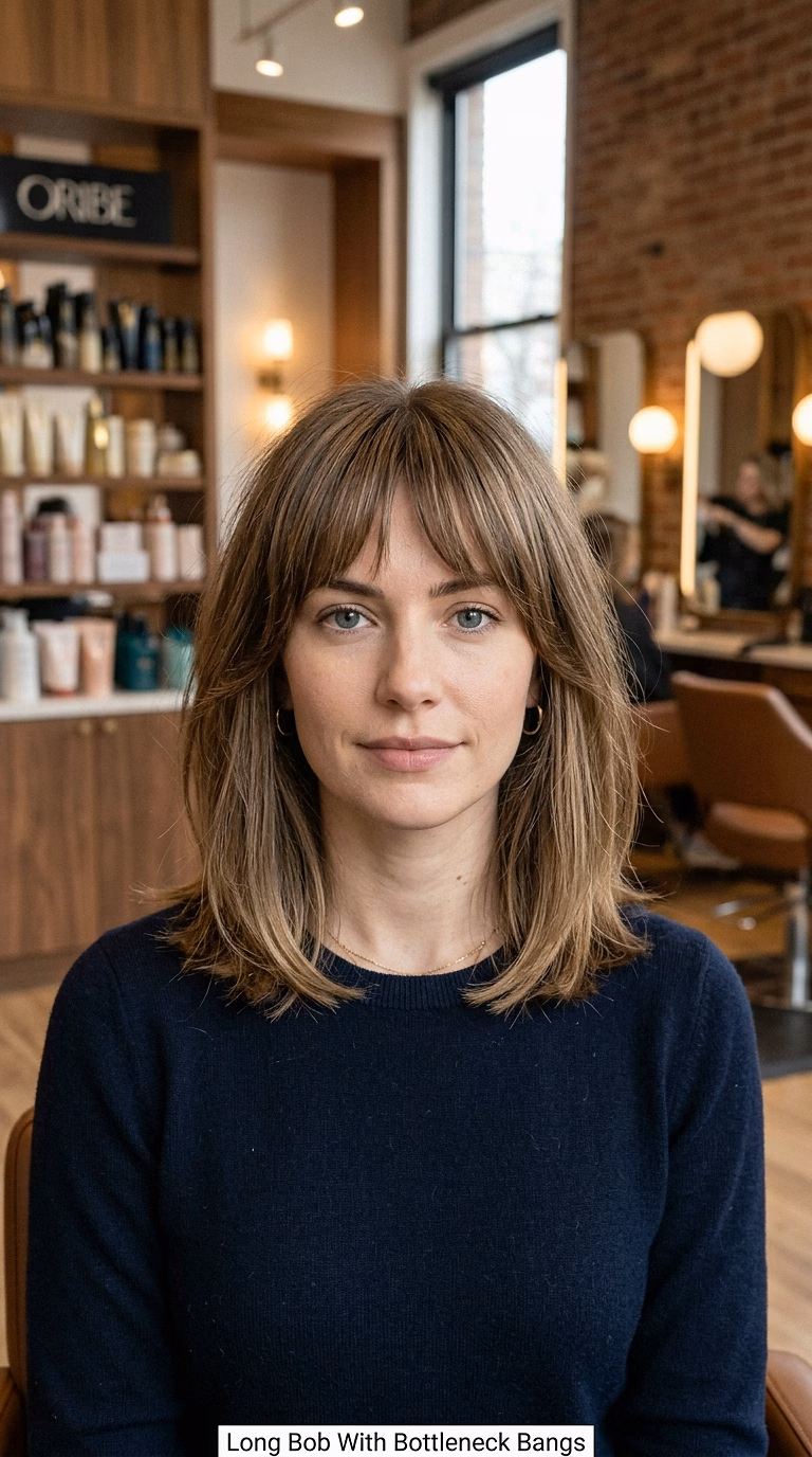 Long Bob With Bottleneck Bangs