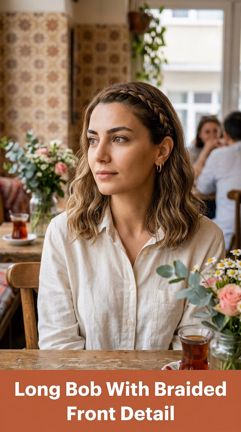 Long Bob With Braided Front Detail