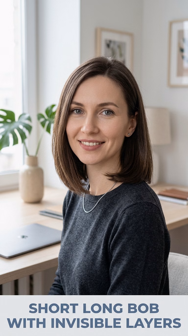 Short Long Bob With Invisible Layers