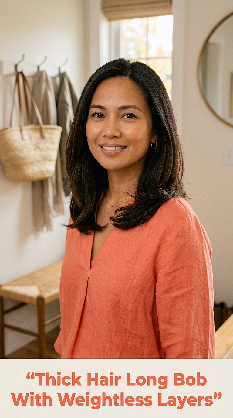 Thick Hair Long Bob With Weightless Layers