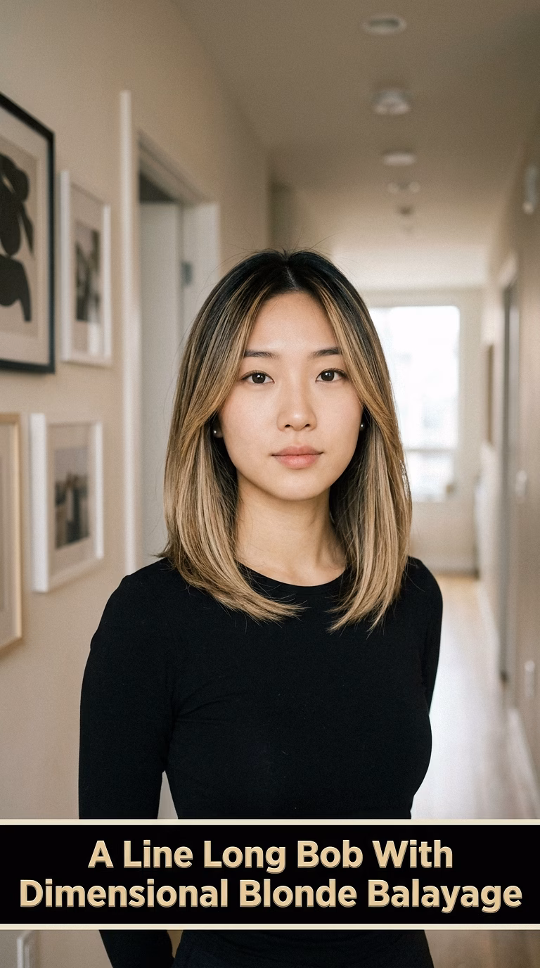 A Line Long Bob With Dimensional Blonde Balayage