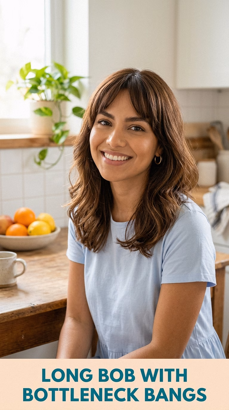 Long Bob With Bottleneck Bangs