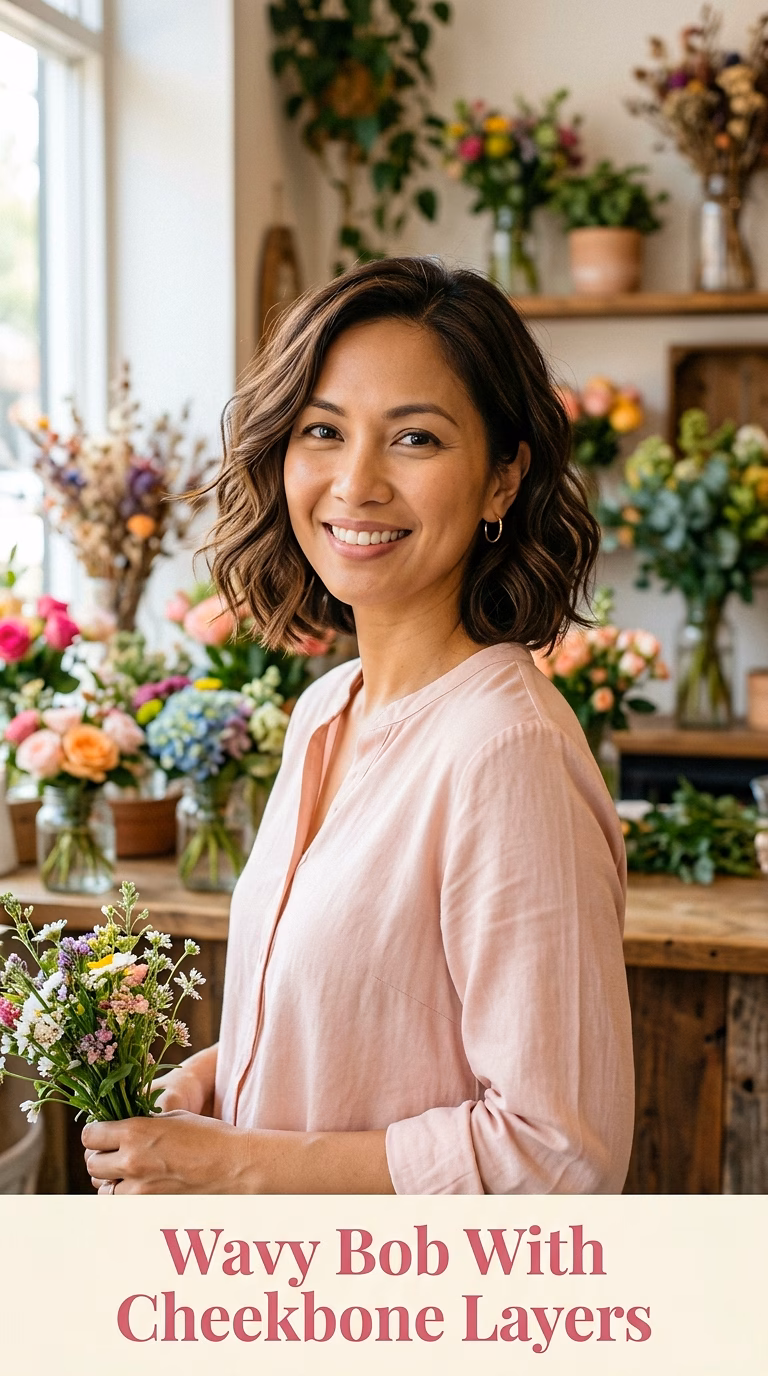 Wavy Bob With Cheekbone Layers