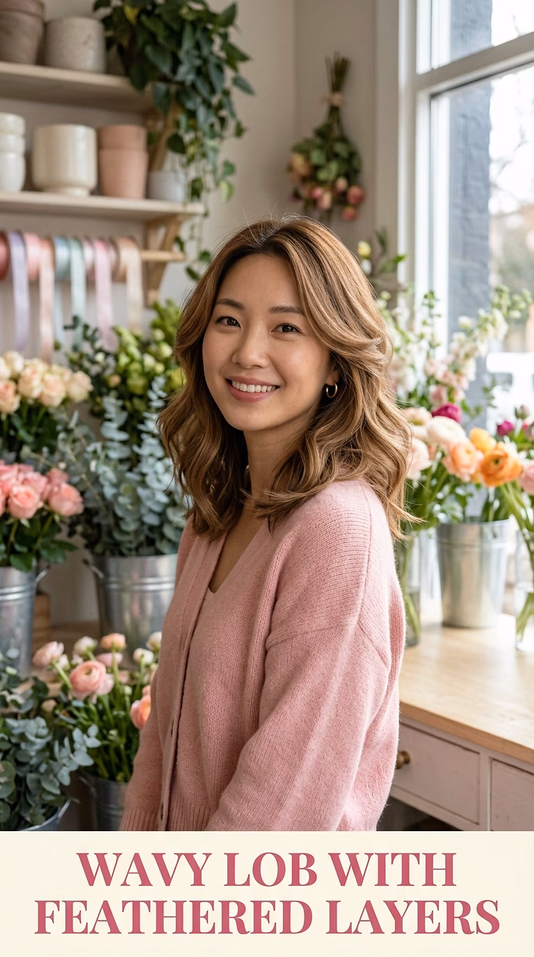 Wavy Lob With Feathered Layers