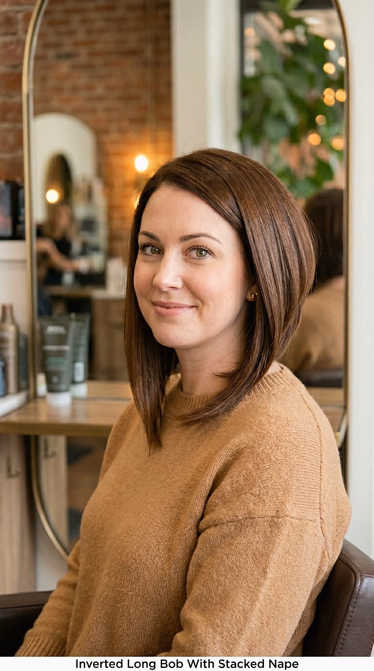 Inverted Long Bob With Stacked Nape
