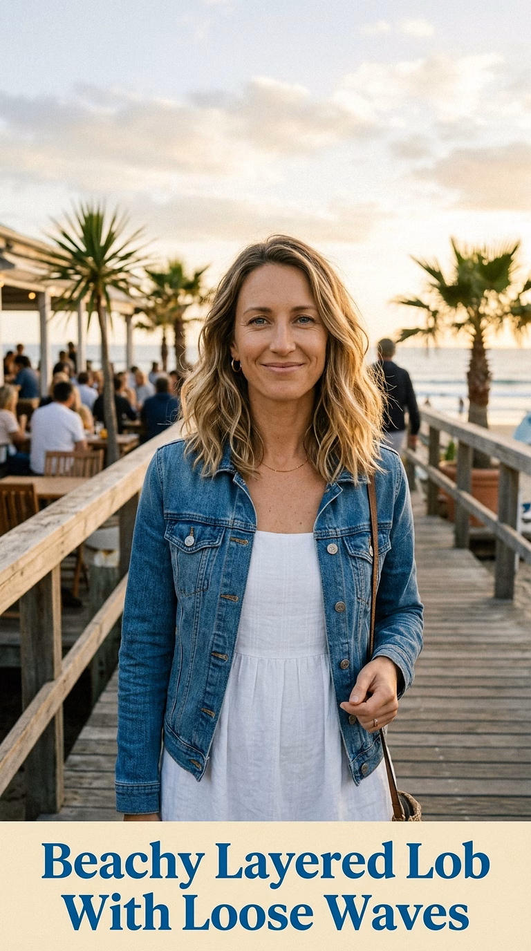 Beachy Layered Lob With Loose Waves