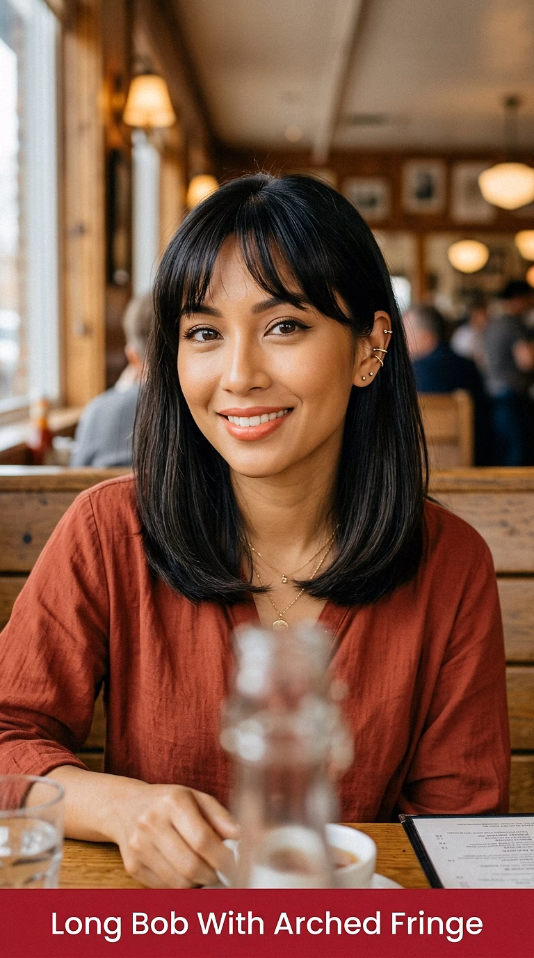 Long Bob With Arched Fringe