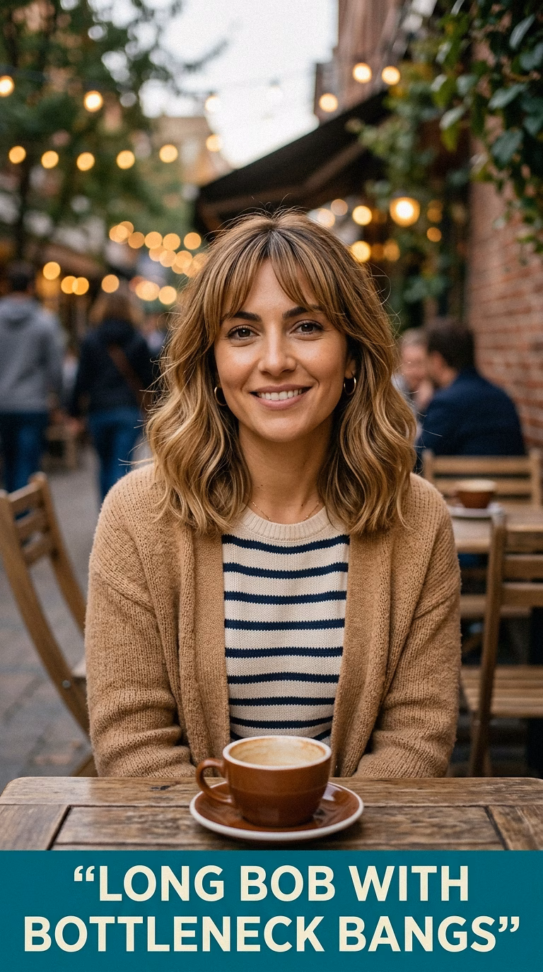Long Bob With Bottleneck Bangs