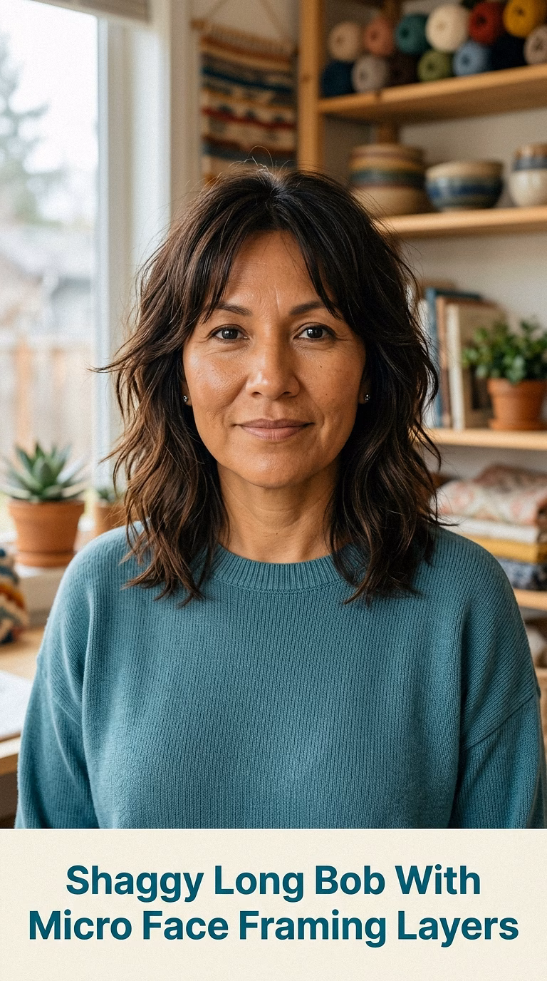 Shaggy Long Bob With Micro Face Framing Layers