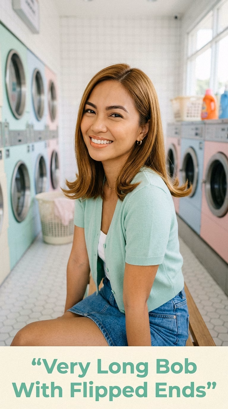 Very Long Bob With Flipped Ends