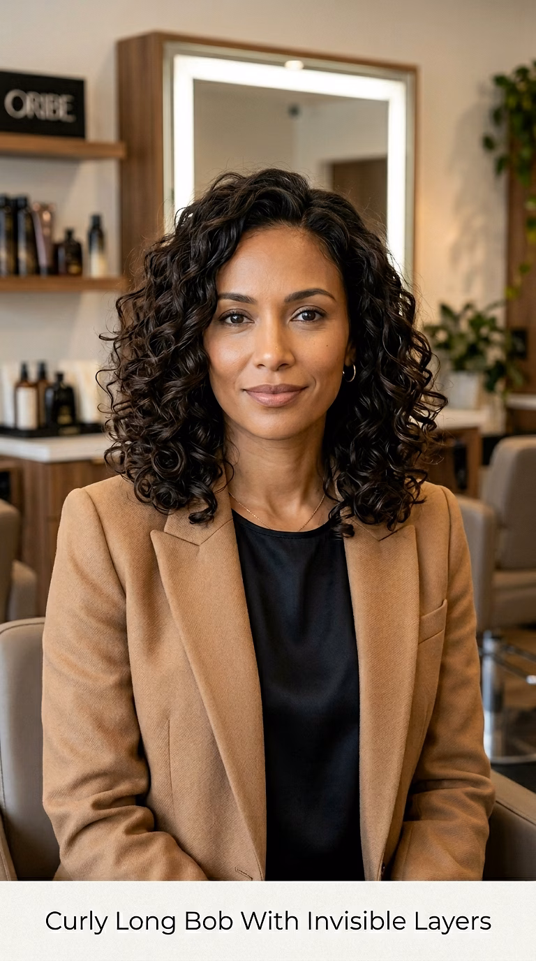 Curly Long Bob With Invisible Layers