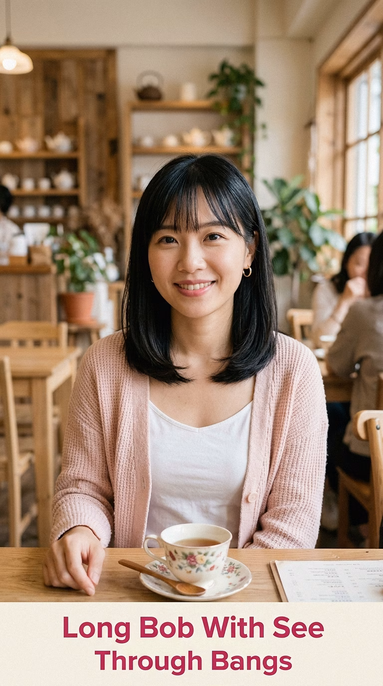 Long Bob With See Through Bangs