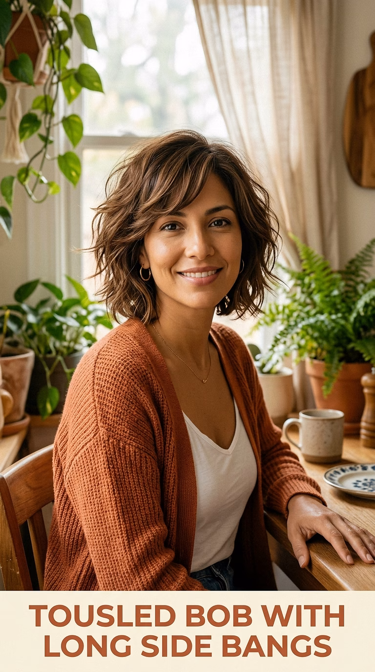 Tousled Bob With Long Side Bangs