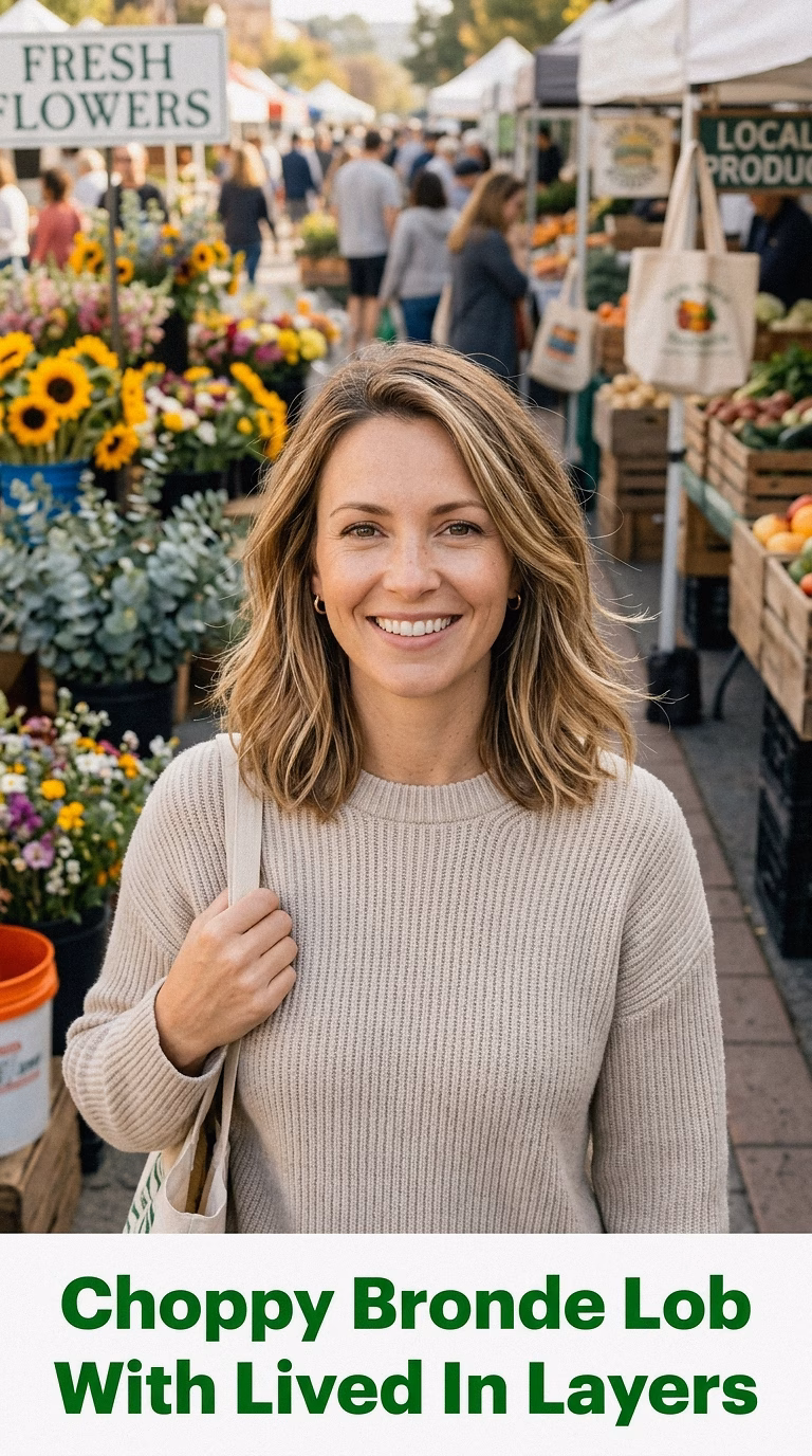 Choppy Bronde Lob With Lived In Layers