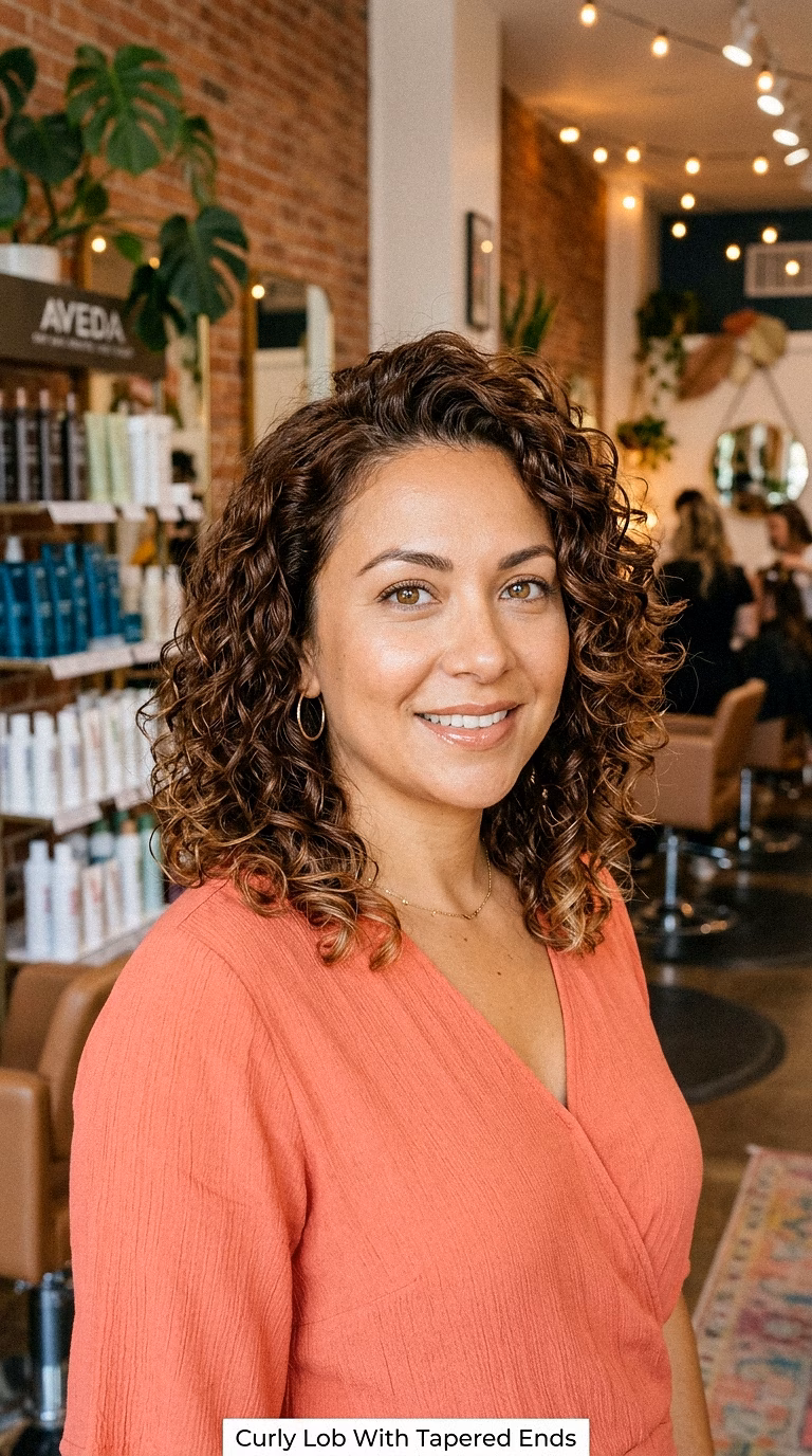 Curly Lob With Tapered Ends