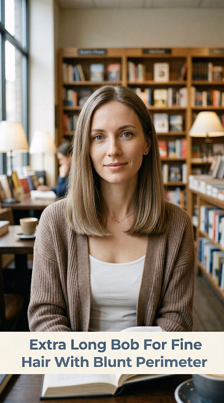 Extra Long Bob For Fine Hair With Blunt Perimeter