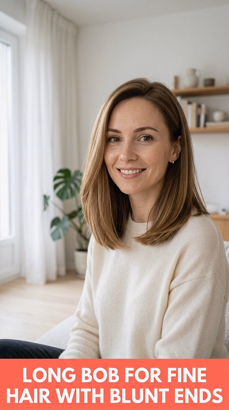 Long Bob For Fine Hair With Blunt Ends