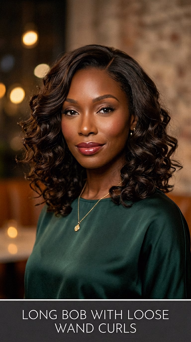 Long Bob With Loose Wand Curls