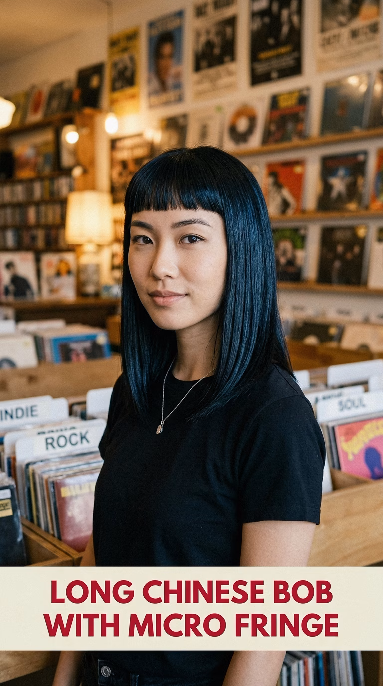 Long Chinese Bob With Micro Fringe