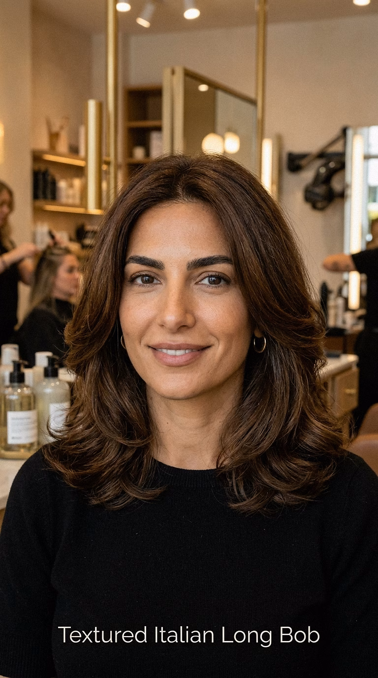 Textured Italian Long Bob