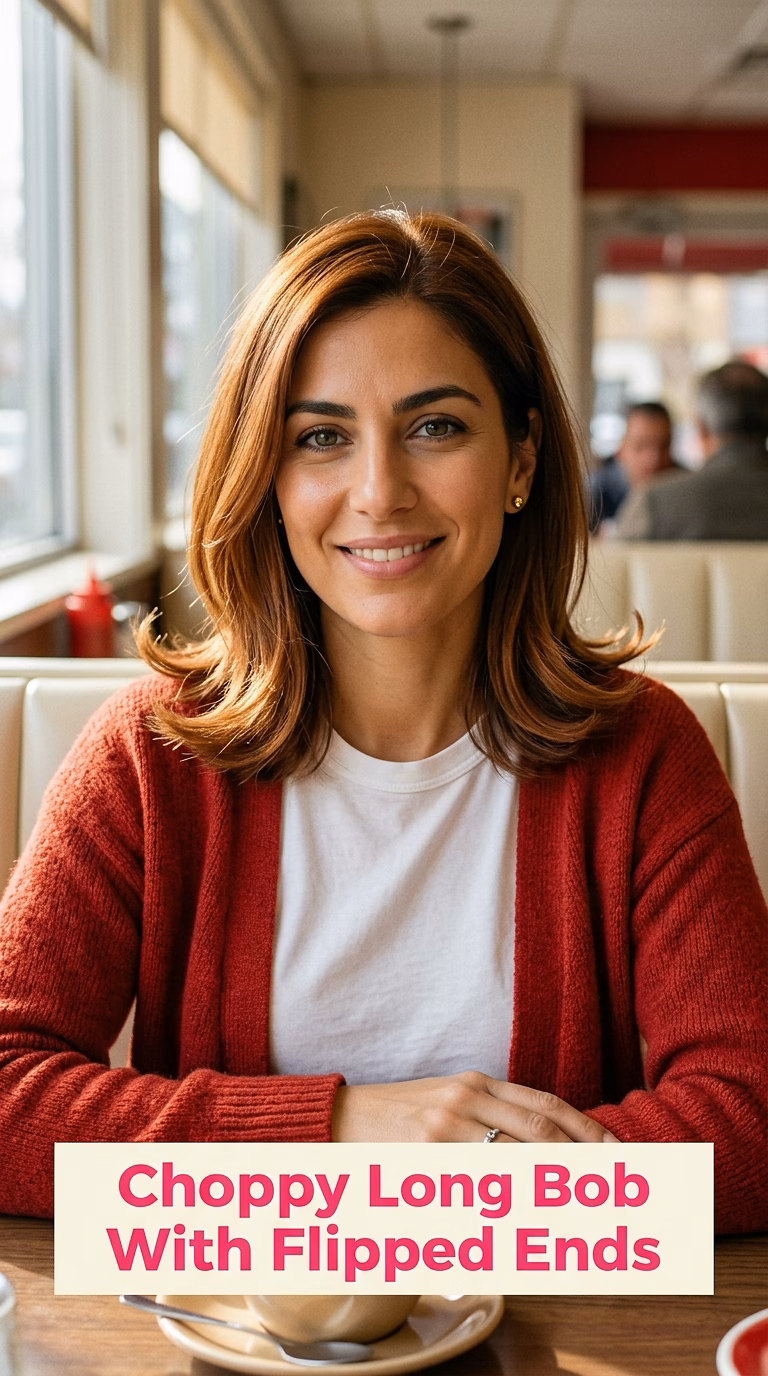 Choppy Long Bob With Flipped Ends