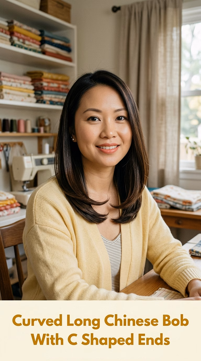 Curved Long Chinese Bob With C Shaped Ends