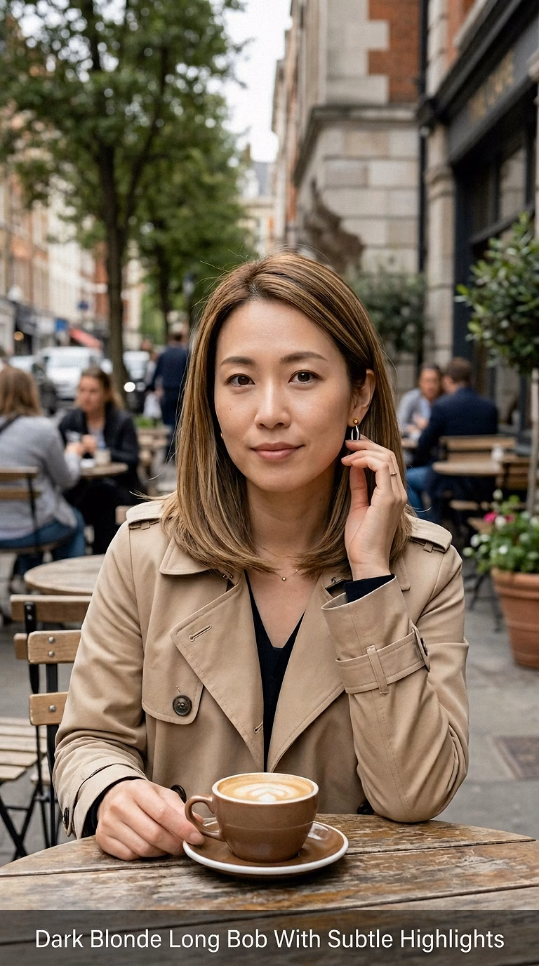 Dark Blonde Long Bob With Subtle Highlights