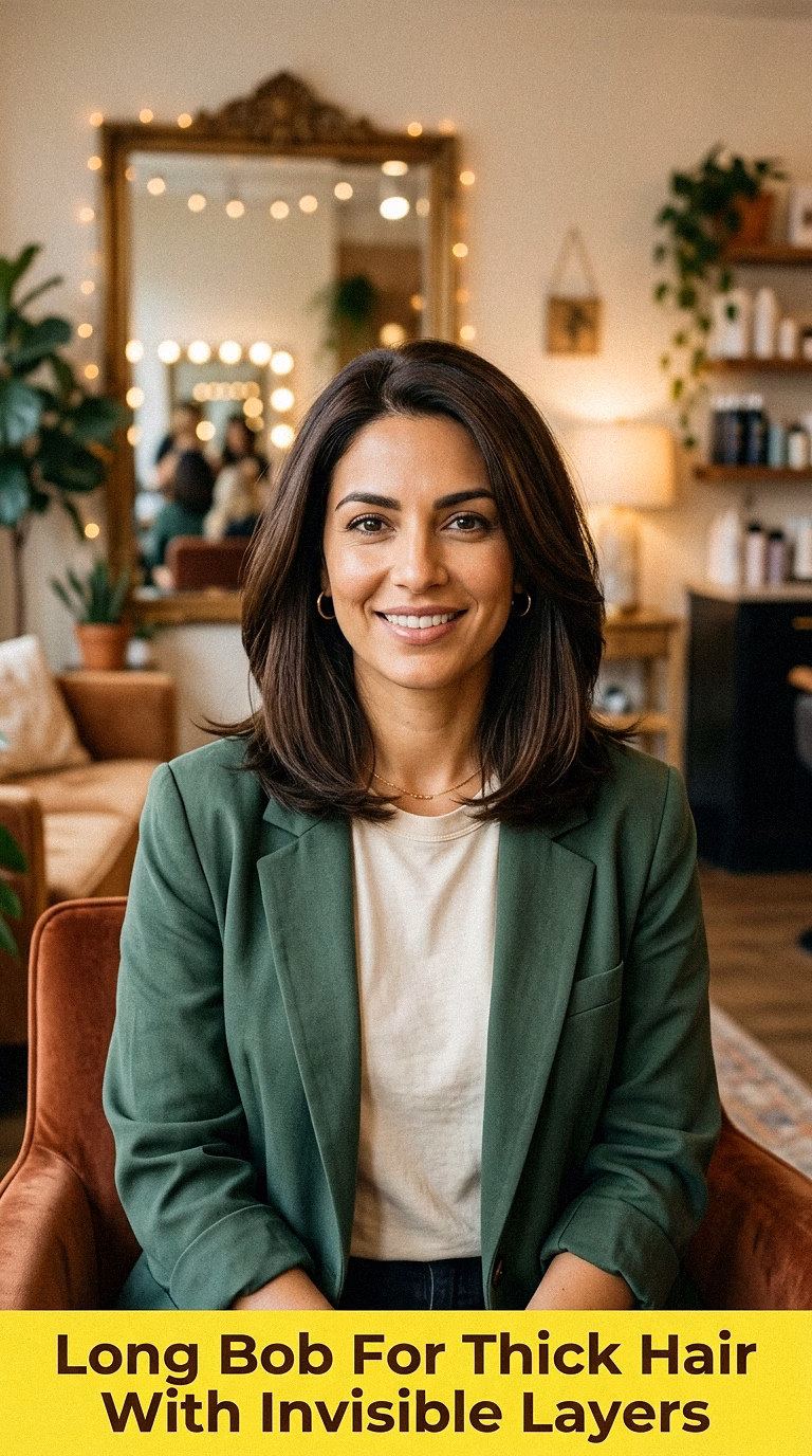 Long Bob For Thick Hair With Invisible Layers